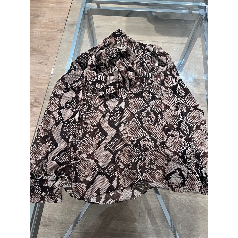 Brown snakeskin blouse